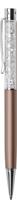 Ballpoint pen, rose gold, topped with a white SWAROVSKI® crystal, 14 cm, ART CRYSTELLA®